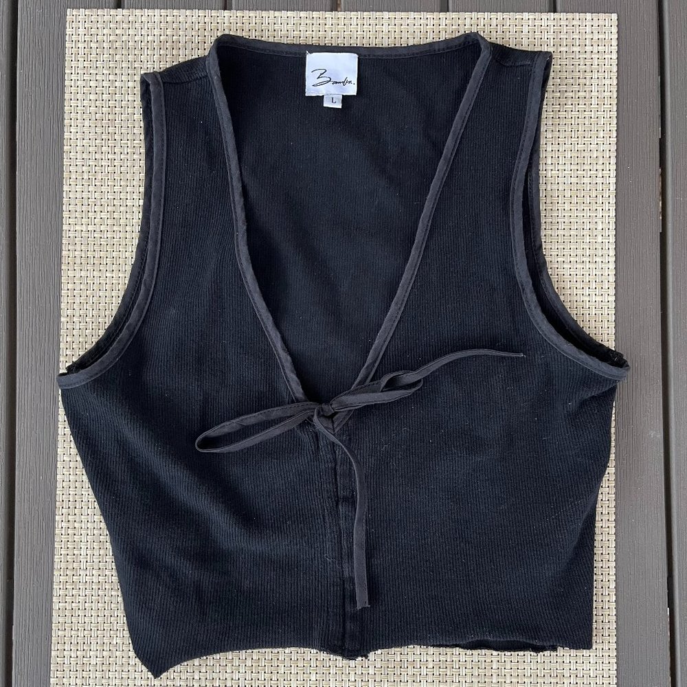 Zamba Cropped Front Tie Scrunch Tank